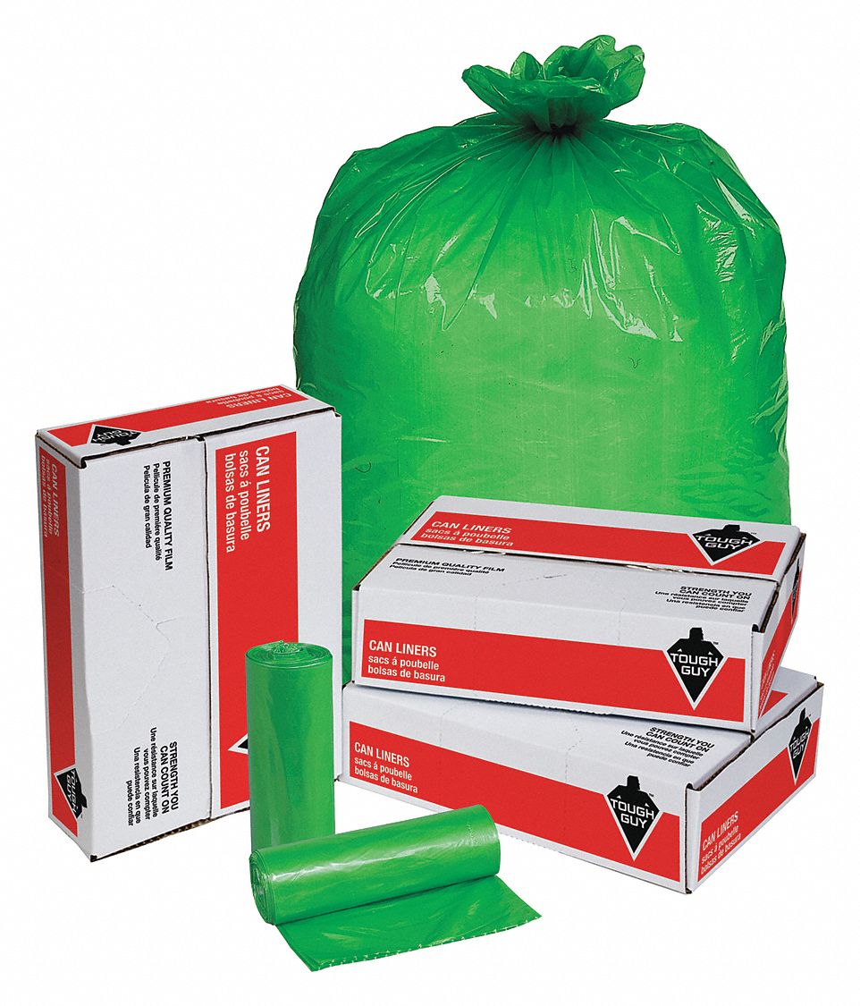 TOUGH GUY Biohazard Bags 33 gal Capacity, 31 in Wd, 43 in Ht, No