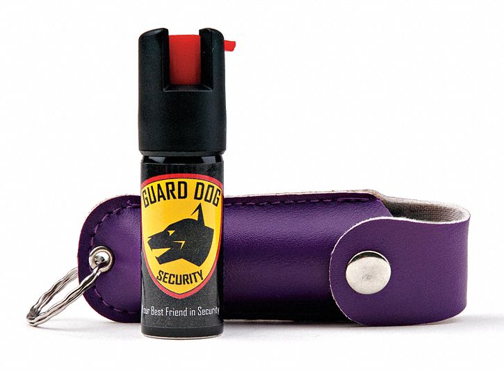 GUARD DOG SECURITY Pepper Spray, Key Ring, Prpl Hlstr, 0.5 oz. 31DV50