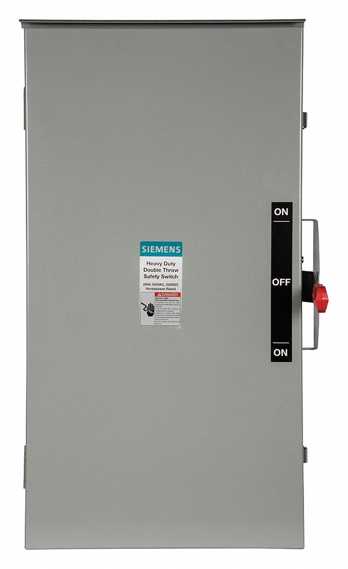 SIEMENS, 200 A Amps AC, 60 HP 240V AC, Safety Switch 31ED25