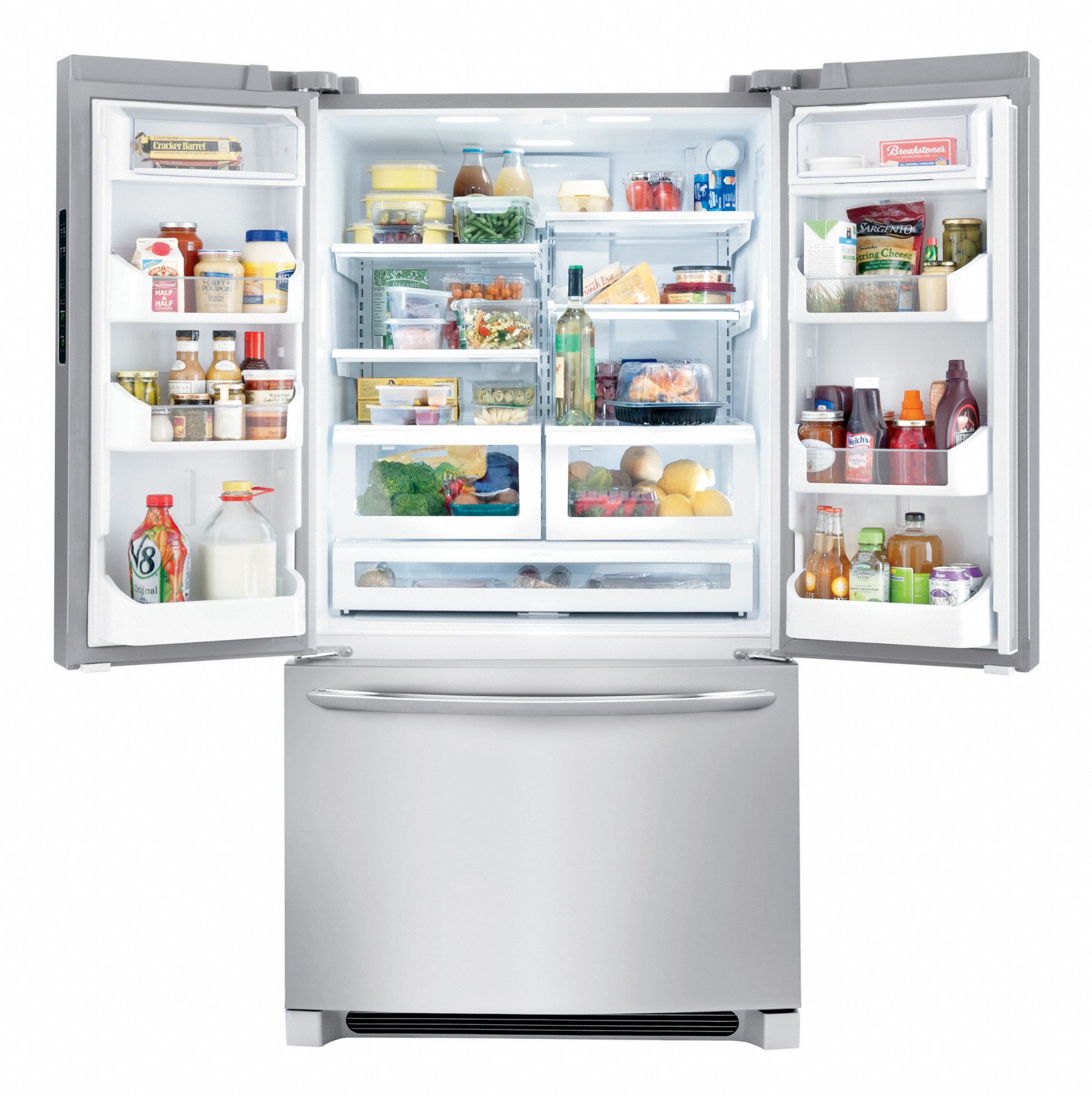 FRIGIDAIRE Refrigerator, Residential, Stainless Steel, 36 in Overall