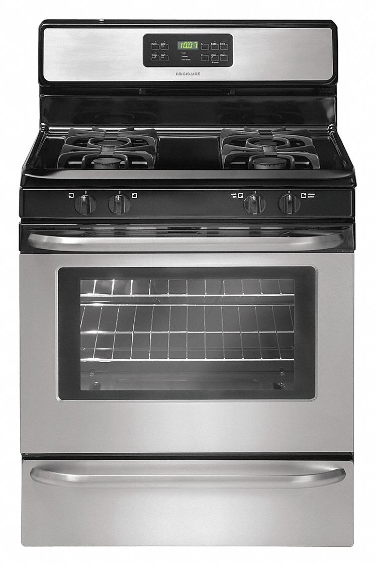 FRIGIDAIRE Natural Gas Oven Range, Stainless Steel, 47 3/4 inH x 29 7/8 inW x 28 13/32 in Depth