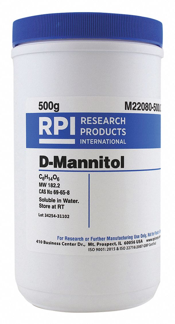 RPI DMannitol, Powder, 500 g, 1 EA 31GA03M22080500.0 Grainger