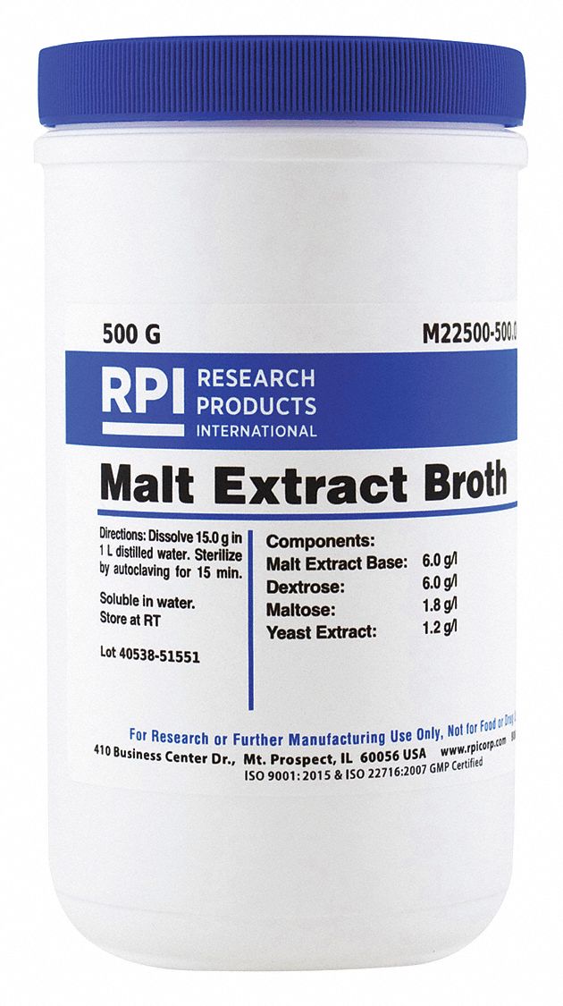 RPI Malt Extract 500 g Container Size, Powder 31GA06M22500500.0