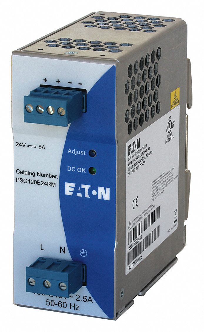EATON DC Power Supply, Style Switching, Mounting DIN Rail 31HL47PSG120E24RM Grainger