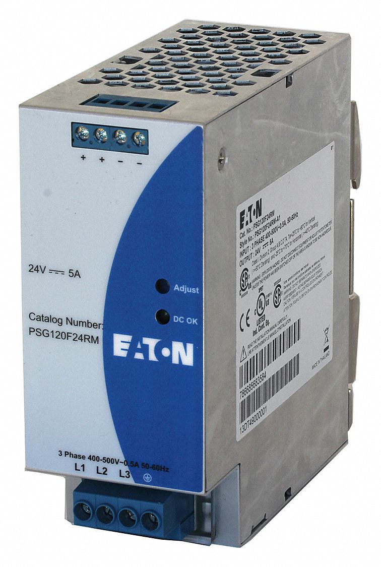 EATON DC Power Supply, Style Switching, Mounting DIN Rail 31HL48PSG120F24RM Grainger