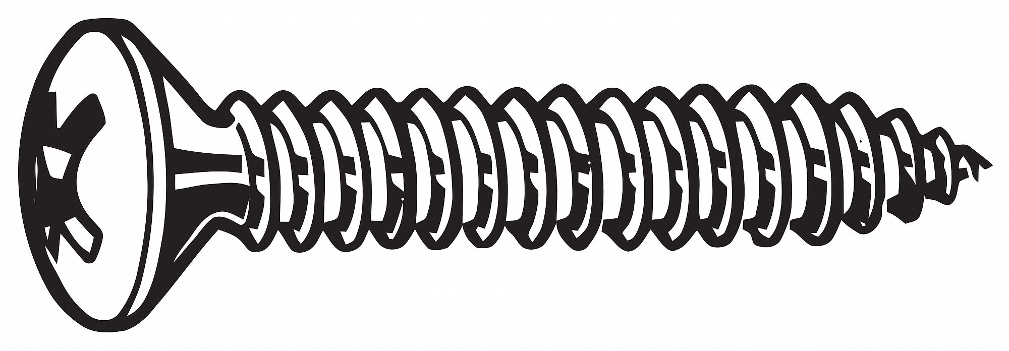 FABORY 4 x 1/2 in Plain 188 Stainless Steel Tapping Sheet Metal Screw