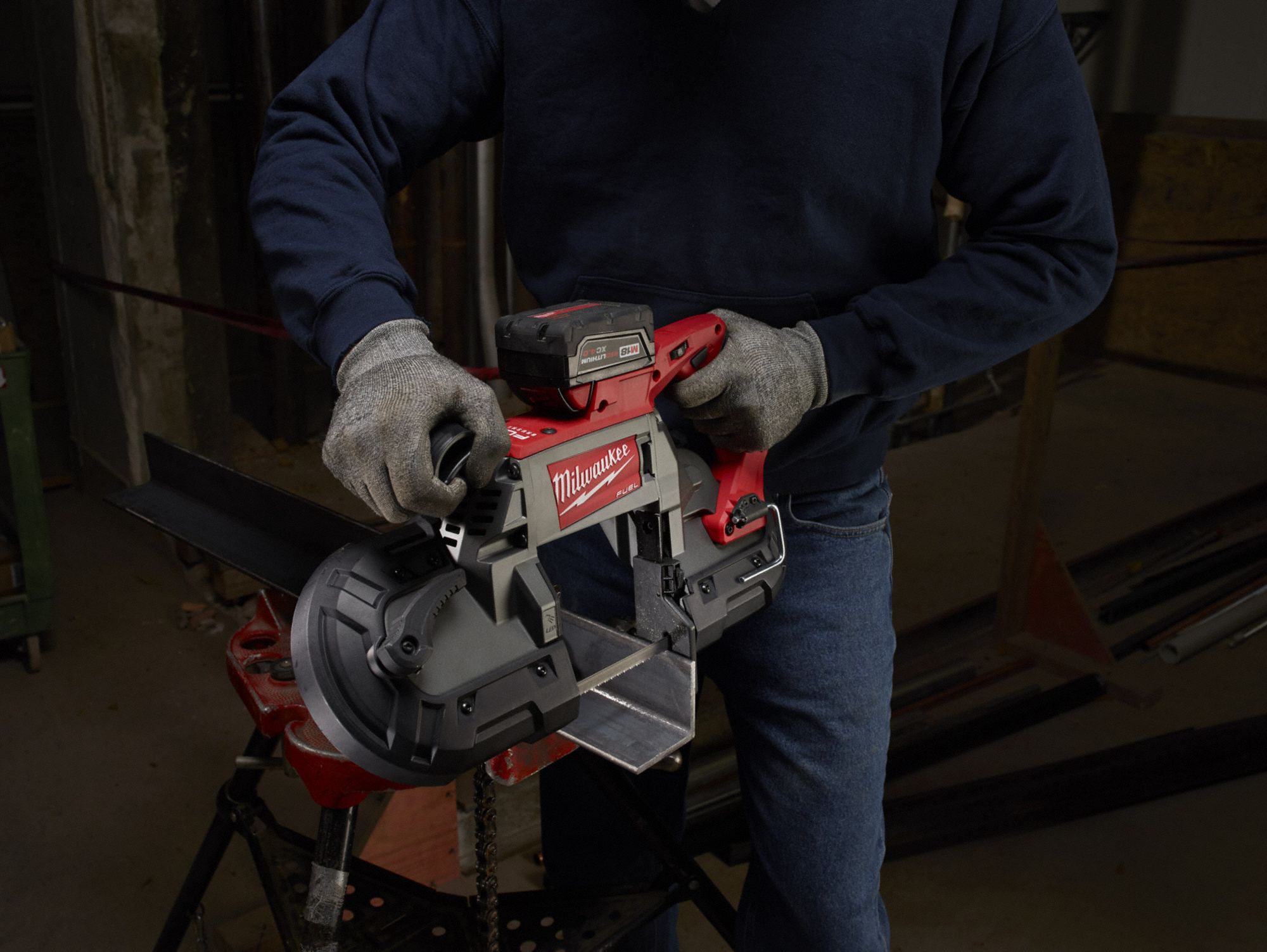 MILWAUKEE Cordless, Portable Band Saw Kit, 18V DC, 44 7/8 in Blade