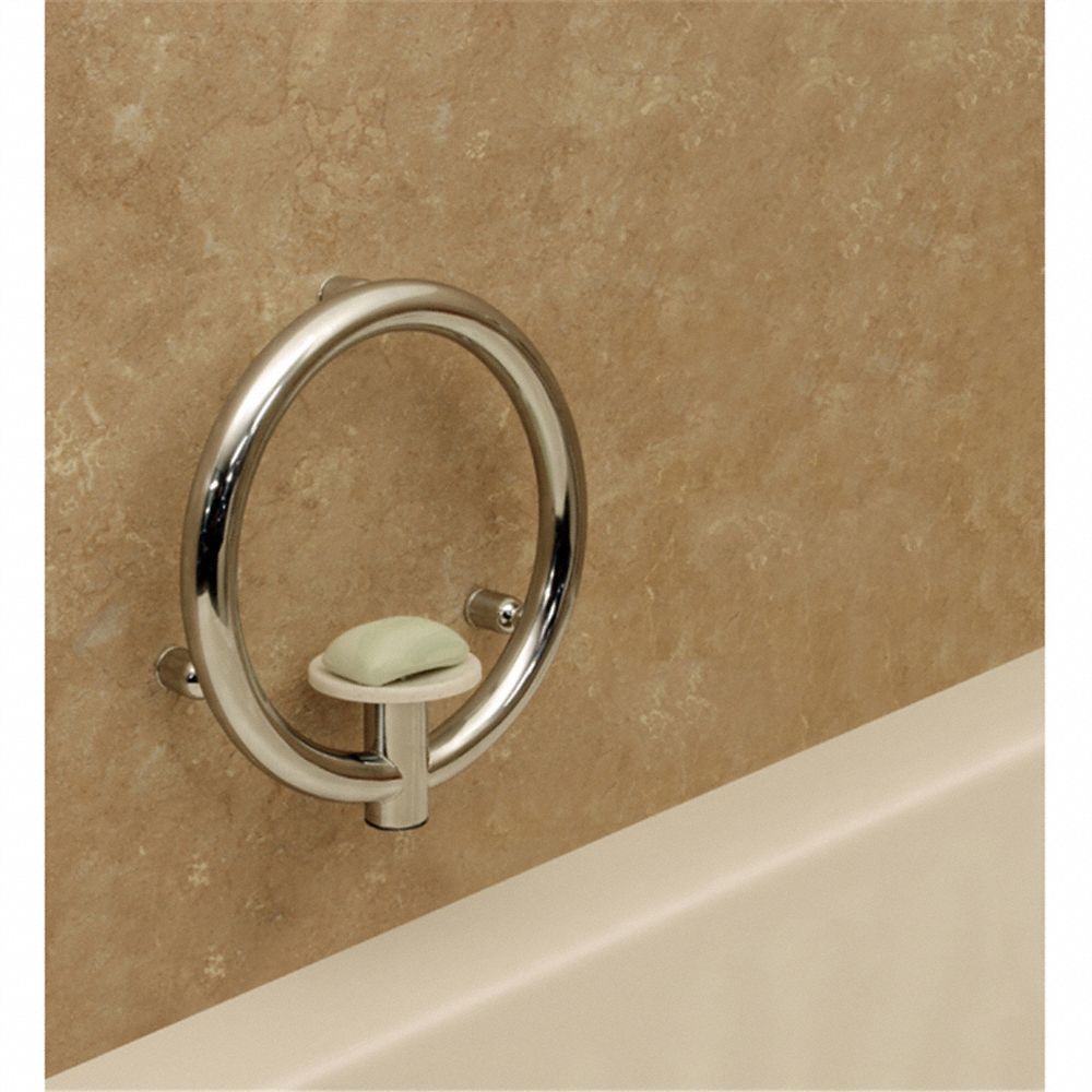 AMERICAN STANDARD Soap Dish, Stainless Steel, Grab Bar, Silver 31TN498712013.002 Grainger