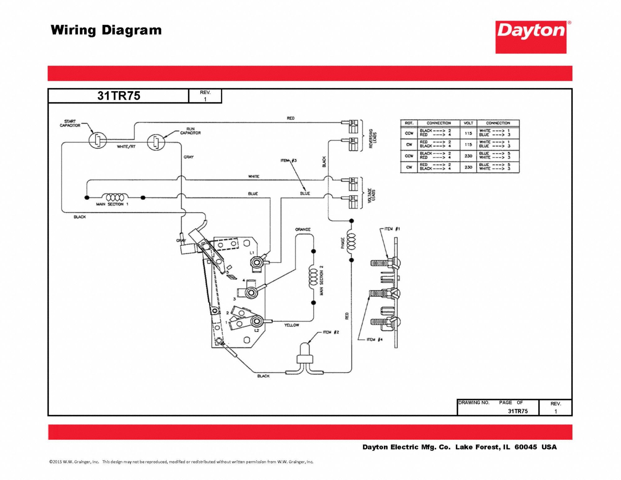 Dayton General Purpose Motor Open Dripproof Rigid Base Mount 1 Hp 725 Nameplate Rpm 56h Frame 31tr75 Grainger