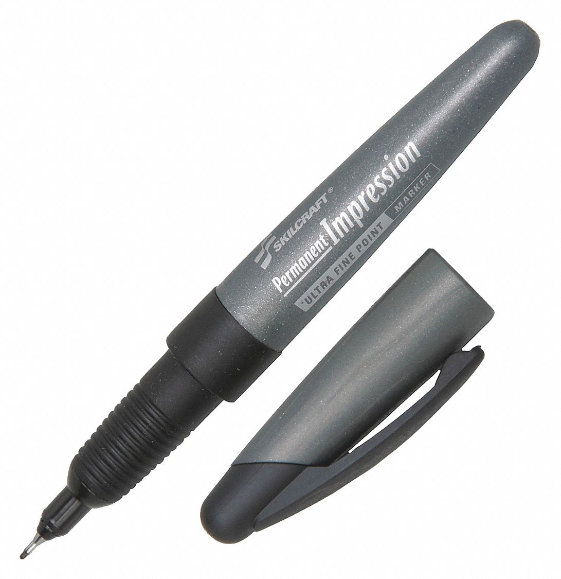 ABILITY ONE Permanent Marker, Black, Marker Tip Ultra Fine, Barrel Type