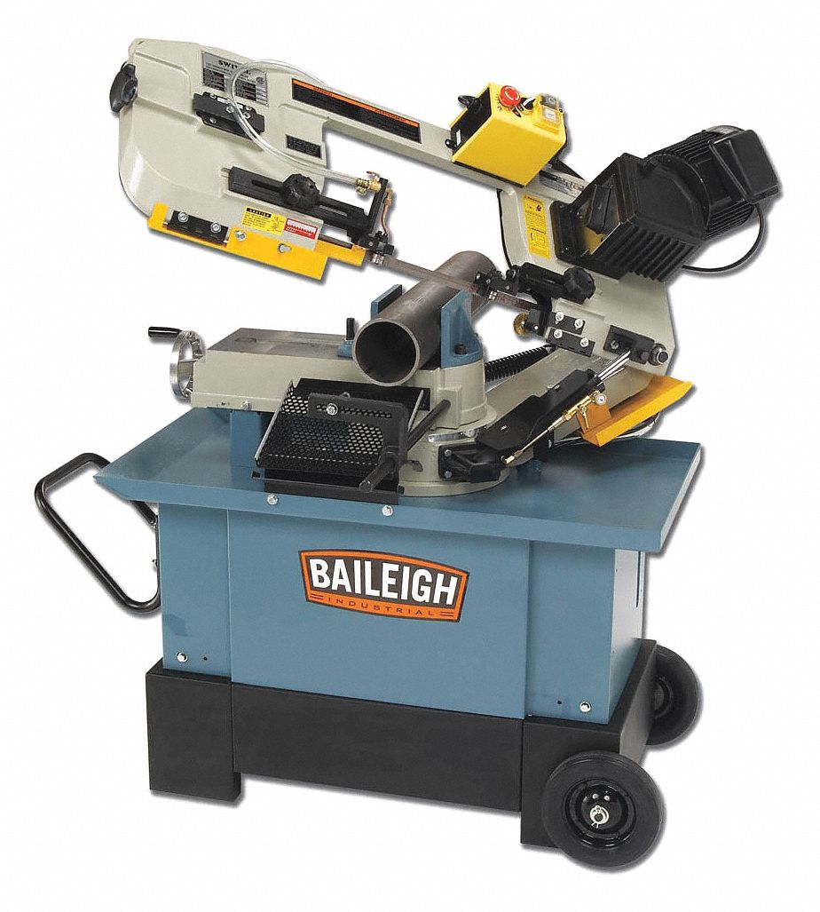 BAILEIGH INDUSTRIAL 1 HP Horizontal Band Saw, Voltage 110/220, Max