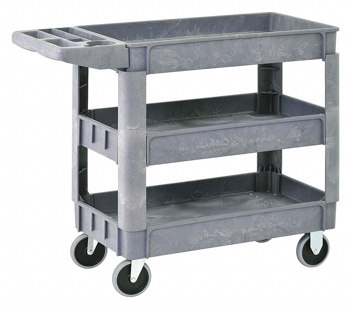 550 lb Load Capacity, 30 in x 17 in, Utility Cart with Deep Lipped