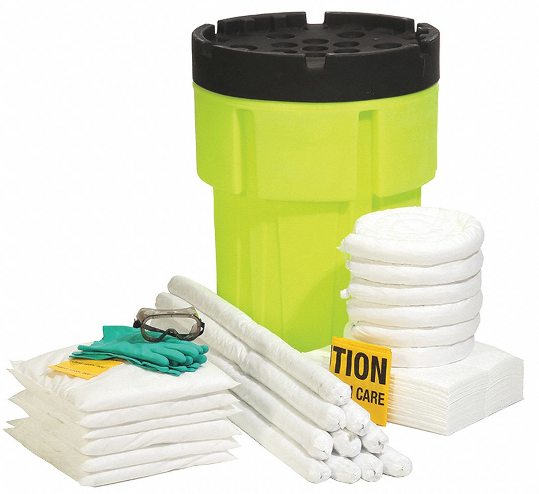 SPILLTECH, 44 gal Volume Absorbed Per Kit, (2) Pr Nitrile Gloves/Safety