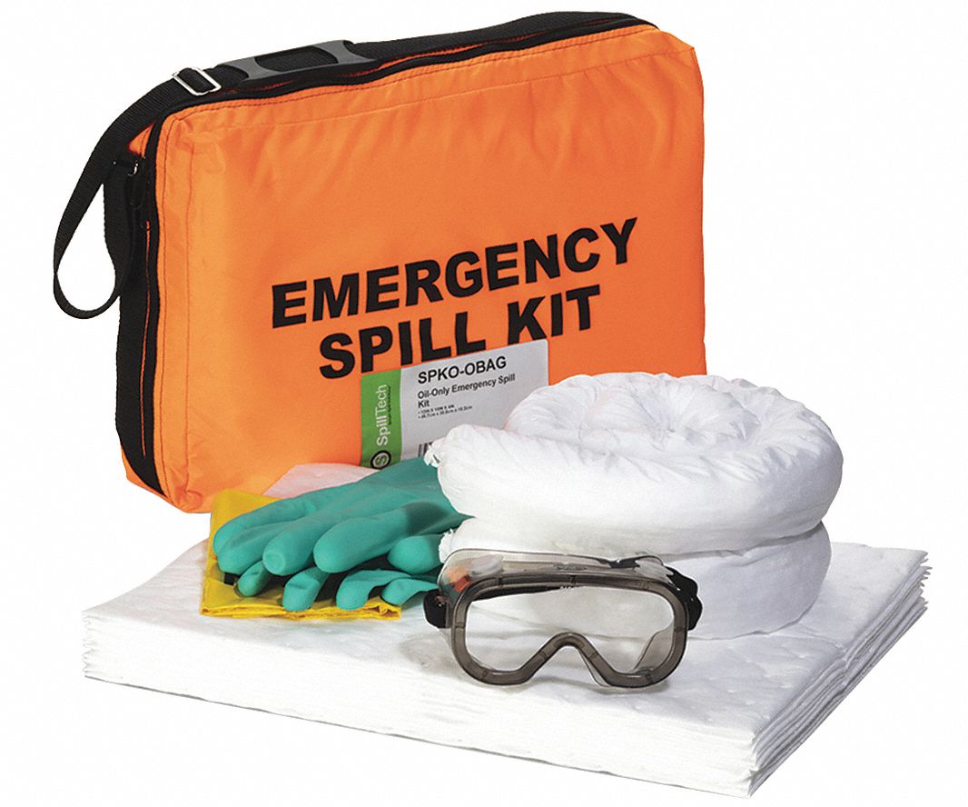 SPILLTECH, 4 gal Volume Absorbed Per Kit, Pr of Nitrile Gloves/Pr of