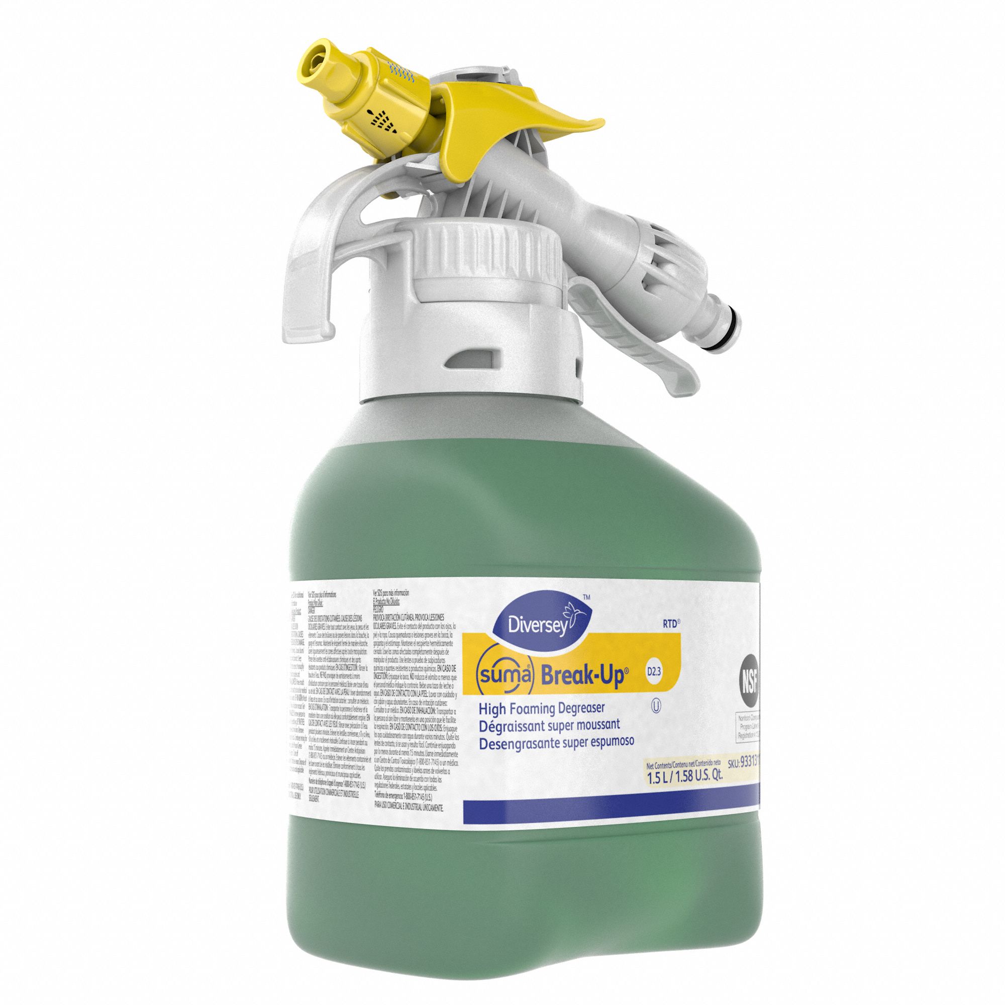 DIVERSEY Degreaser Suma, D2.3, Fits RTD Spray Dispenser Series, 1.5 L