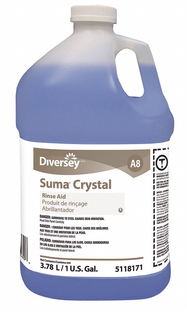 DIVERSEY Machine Wash, Dishwashing Rinse, Cleaner Form Liquid, 1 gal