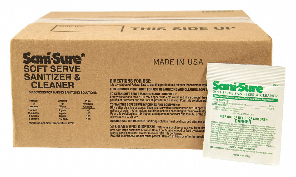 DIVERSEY Food Grade Sanitizer, 1 oz Cleaner Container Size, Packet