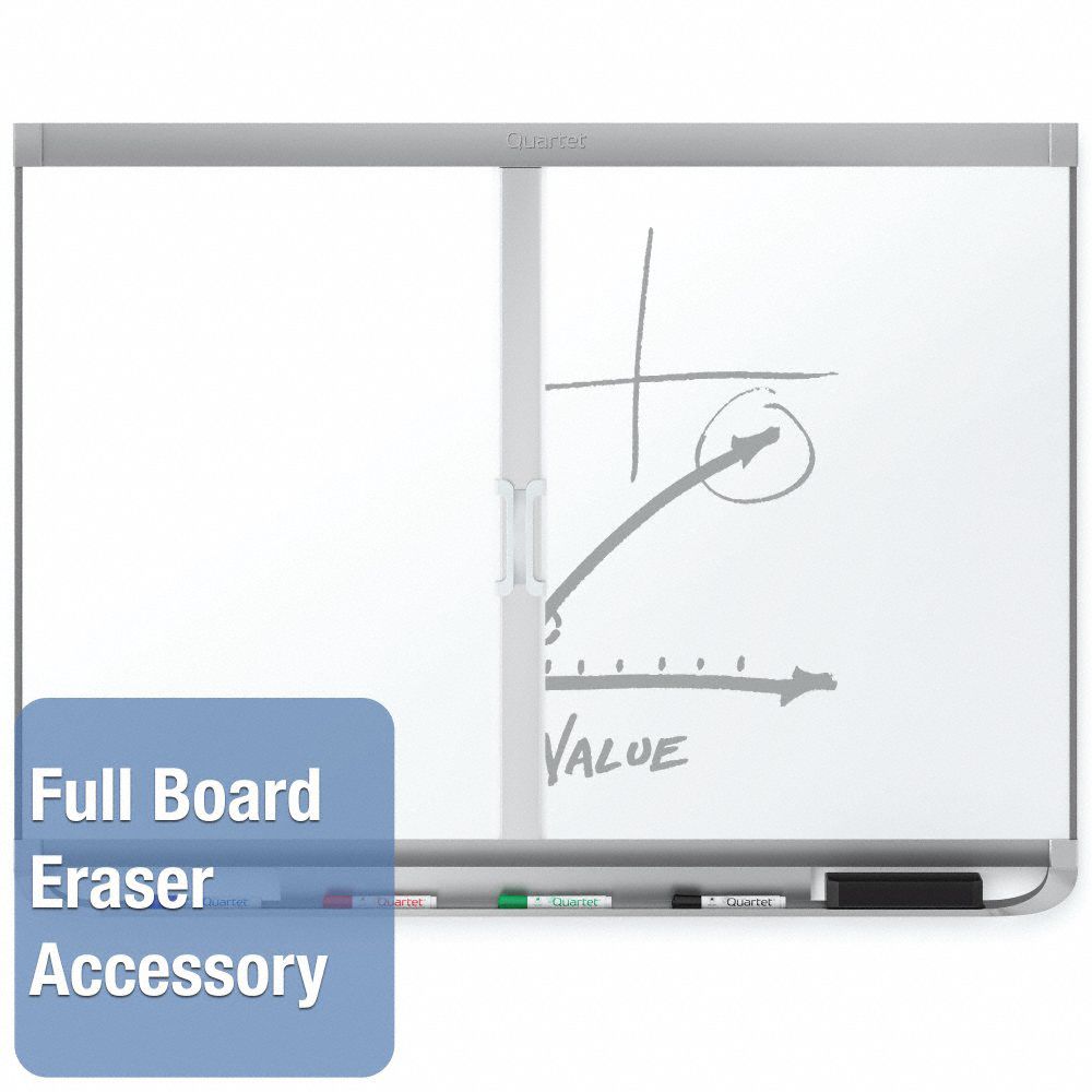 QUARTET Dry Erase Board Wall Mounted, 48 in Dry Erase Ht, 96 in Dry