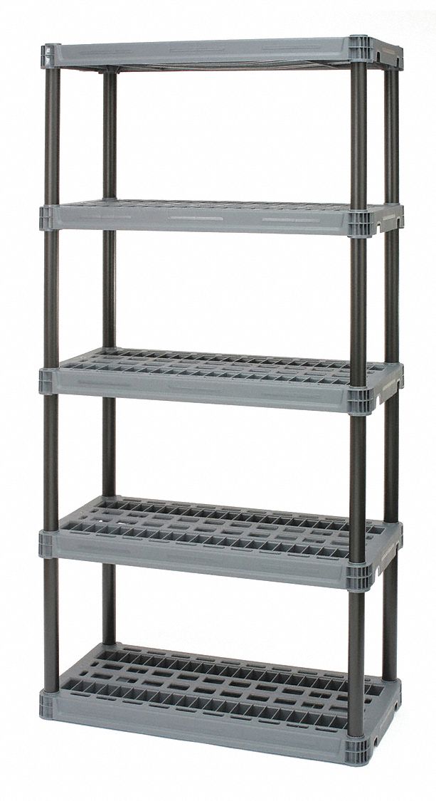 PLANO MOLDING Open, Freestanding, Plastic Shelving, Overall Width 36", Overall Depth 18