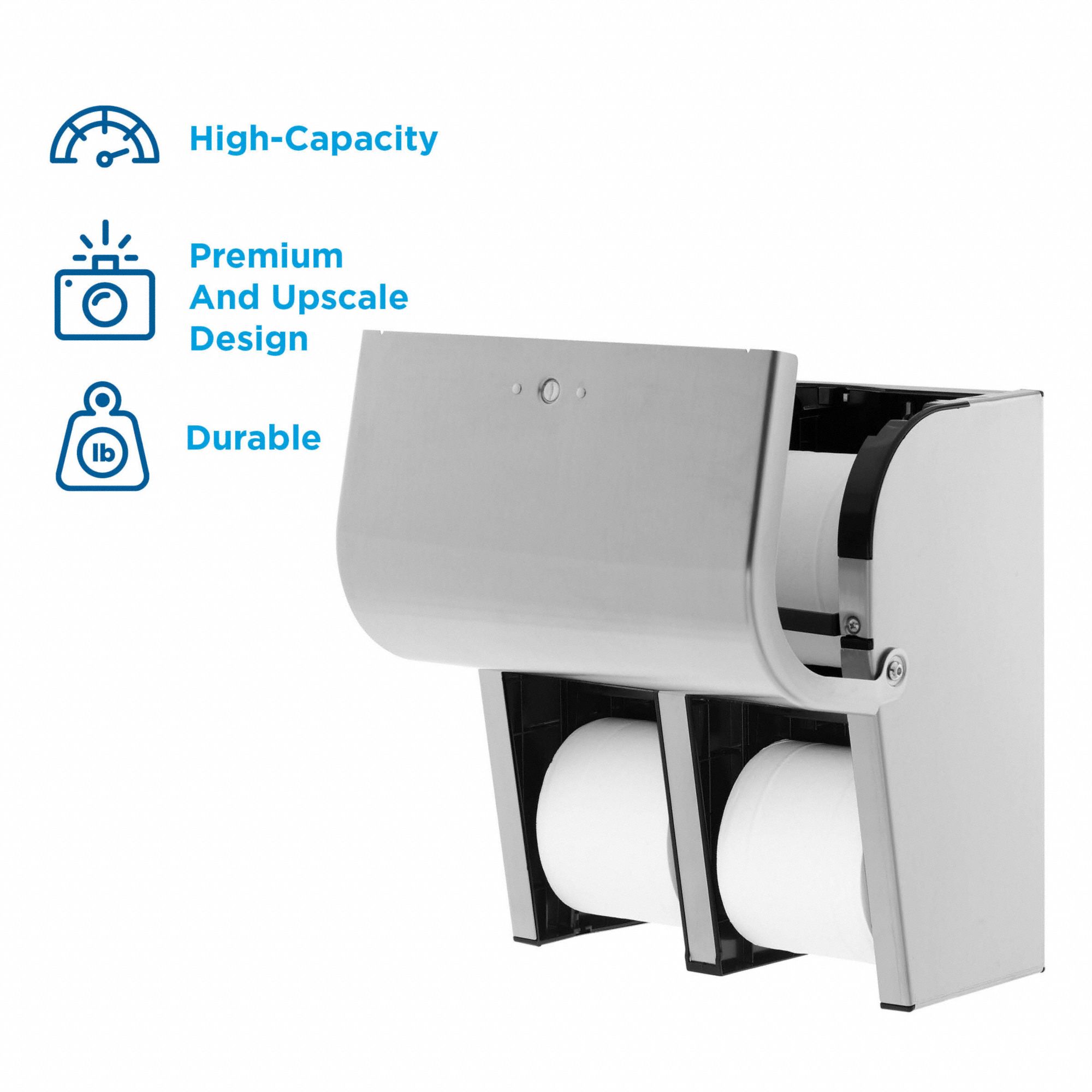 Toilet Paper Dispenser Coreless, Vertical Quad Roll