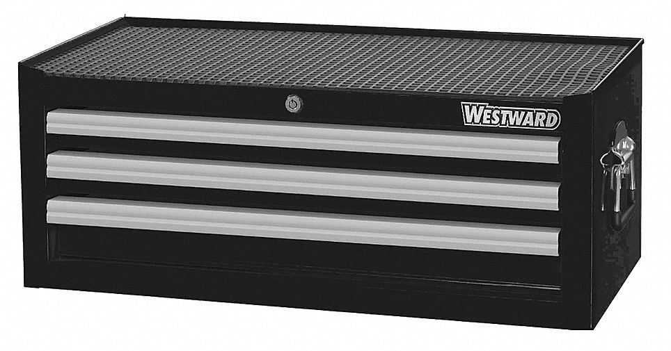 WESTWARD Powder Coated Black, Light Duty, Intermediate Chest, 26 3/8 in