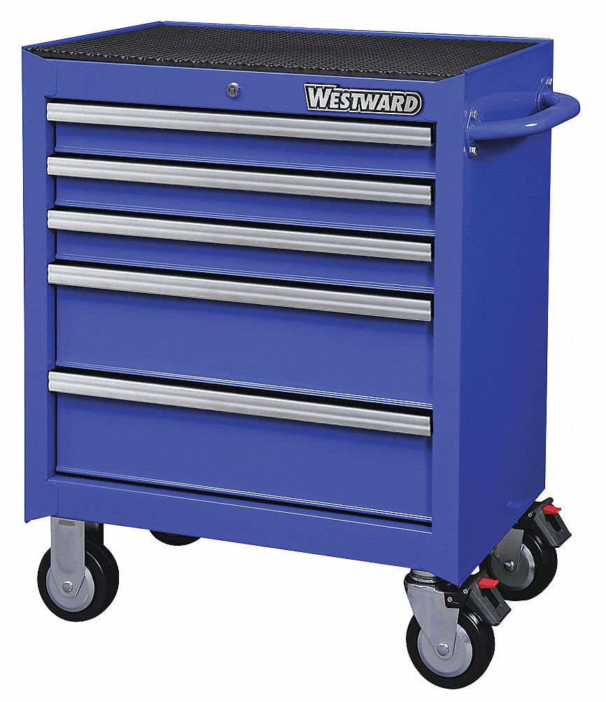 WESTWARD Powder Coated Blue, Heavy Duty, Rolling Tool 26 3/4