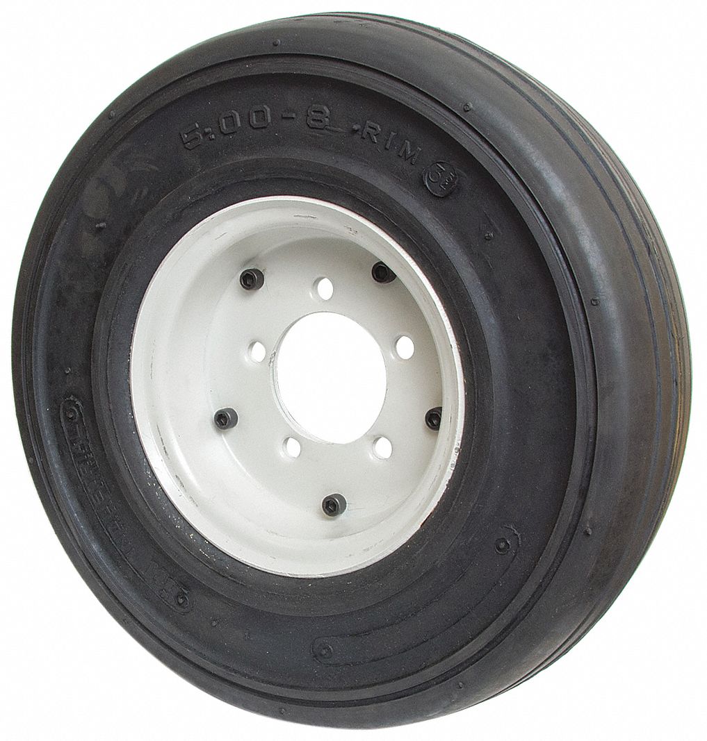 Wheel Assembly, 16 in Overall Ht, Solid Rubber Wheel Assembly/No Hub