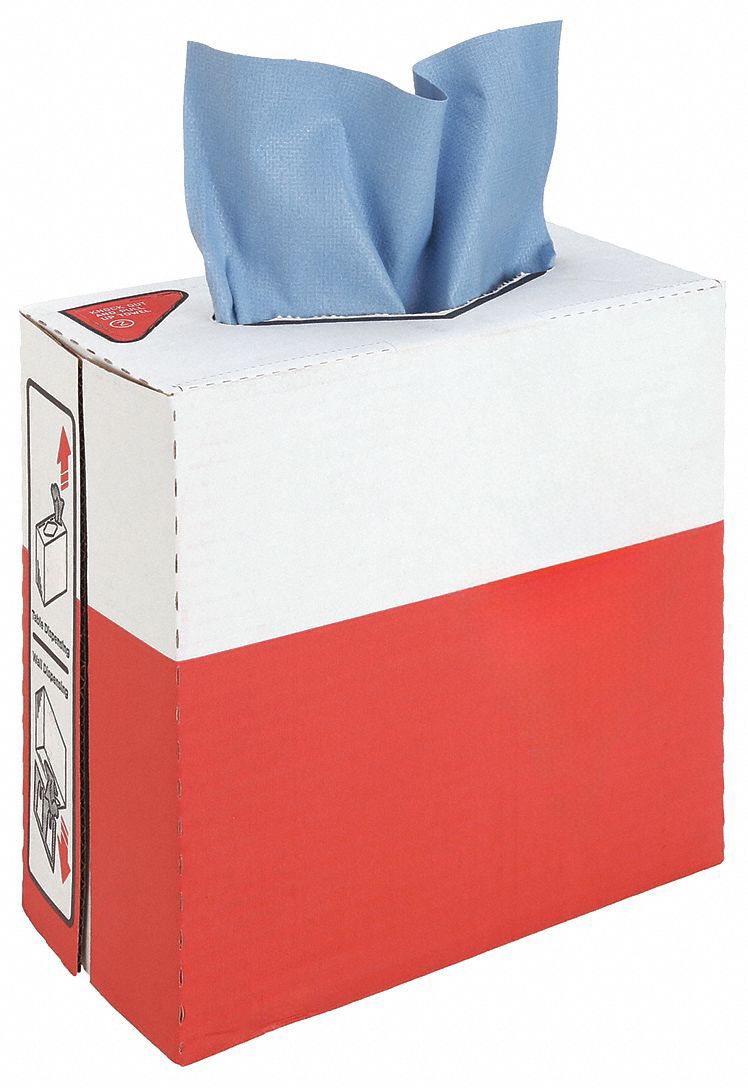 GRAINGER, Dispenser Box, Super Heavy Absorbency, Dry Wipe 32KL18