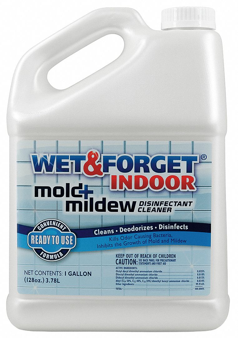 WET AND Mildew and Mold Remover, 1 gal Jug, Unscented Liquid, 1