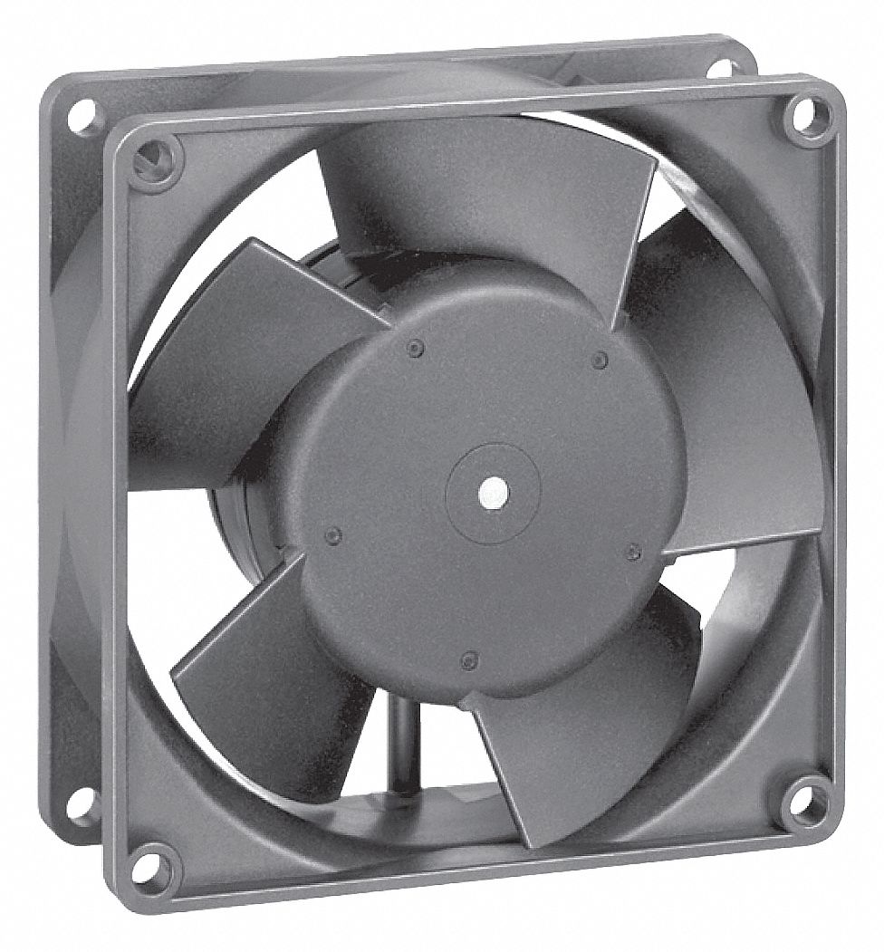 EBMPAPST, 3 5/8 in Ht, 1 17/64 in Dp, WetLocation Square Axial Fan