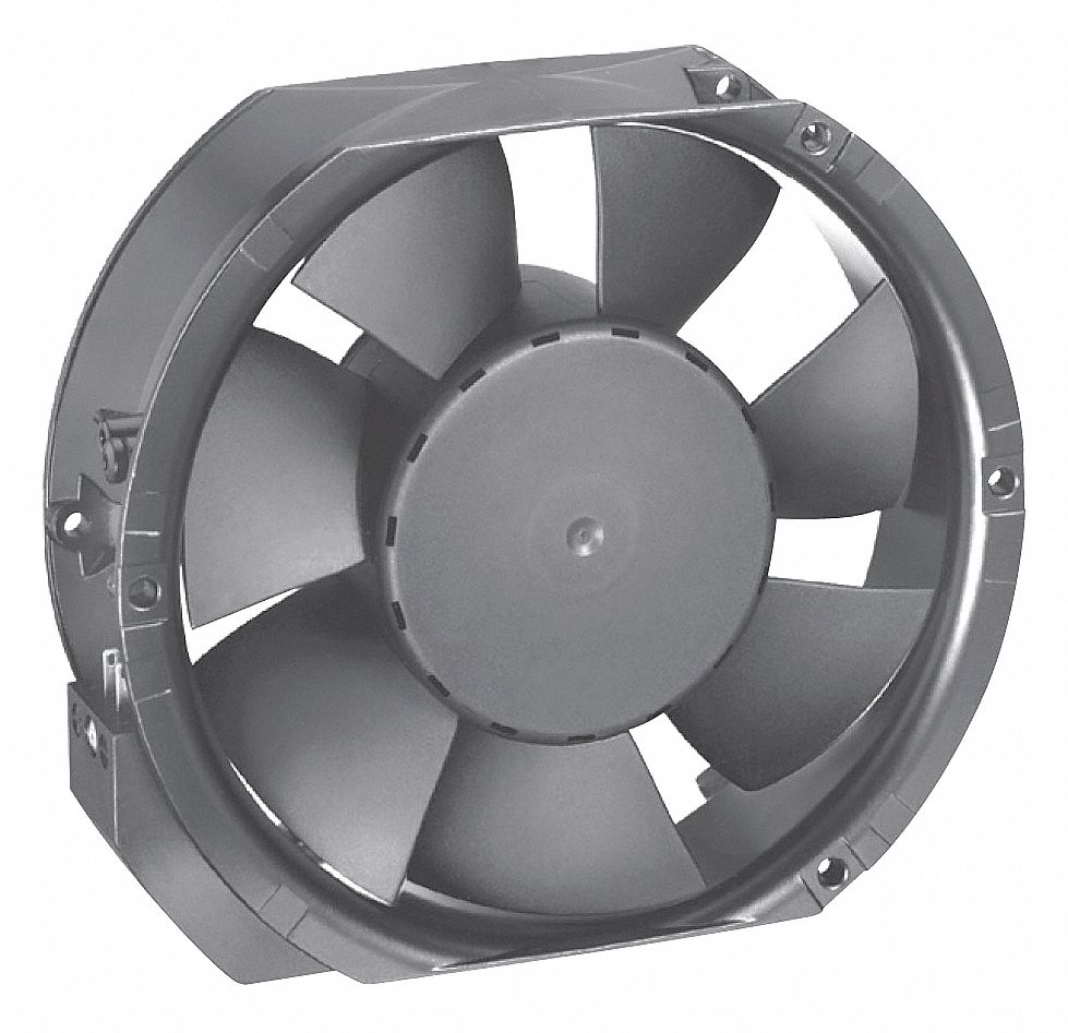 EBMPAPST, 6 49/64 in Dia, 2 1/64 in Dp, WetLocation Round Axial Fan