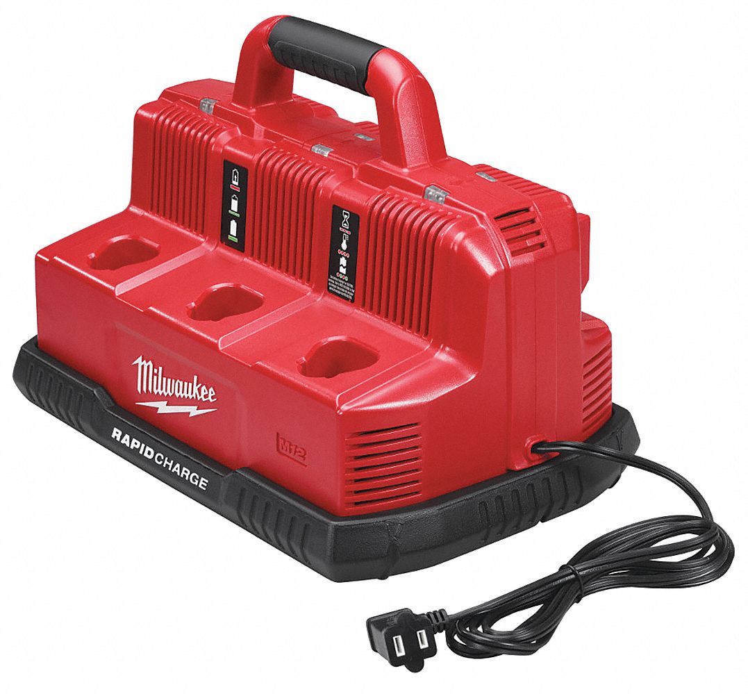 MILWAUKEE Battery Charger, Number of Ports 6 32NN0548591807 Grainger