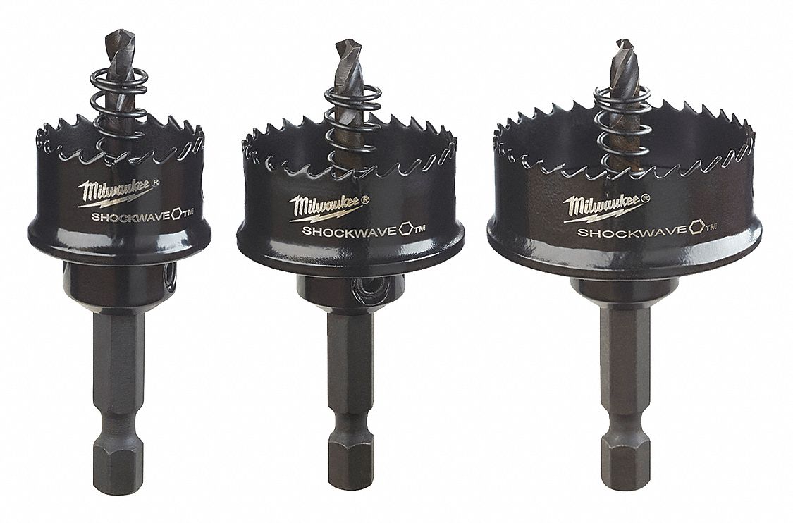 MILWAUKEE 3Piece Impact Rated Hole Saw Kit for Metal, Range of Saw