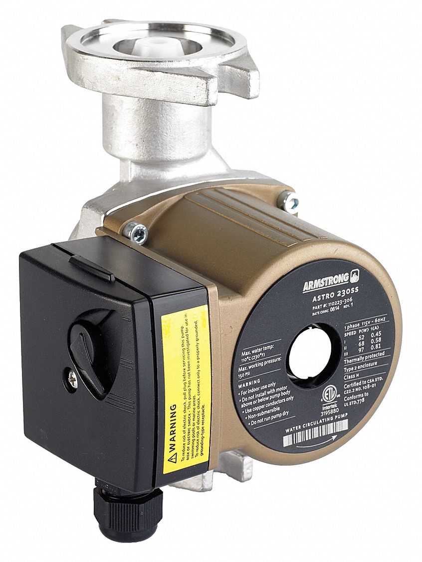 ARMSTRONG PUMPS INC. 1/8 hp HP Stainless Steel Wet Rotor, Maintenance Free Hot Water Circulating