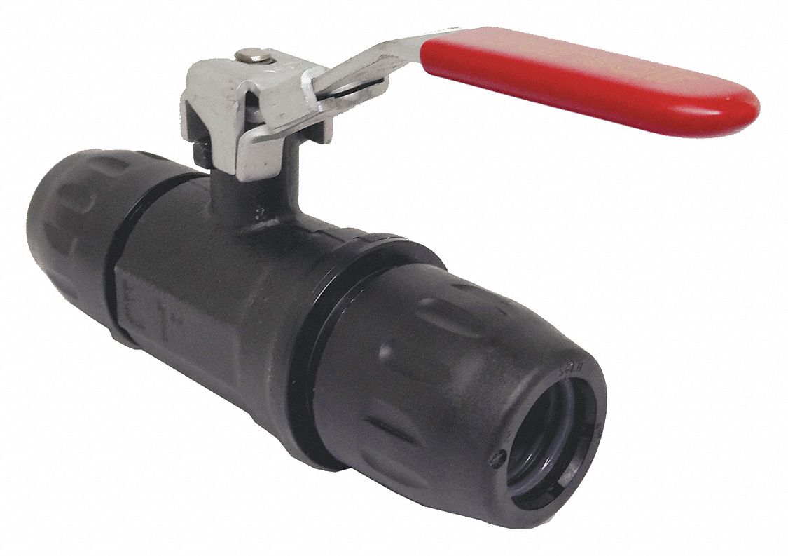 PARKER TRANSAIR Plated Brass Ball Valve Tubing Fitting, Black 494D21