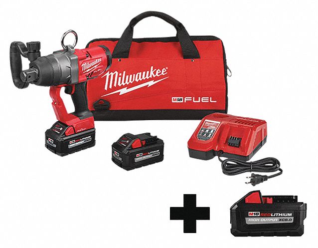 MILWAUKEE 1" Cordless Impact Wrench Kits, 18.0 Voltage, 1800 ft.-lb