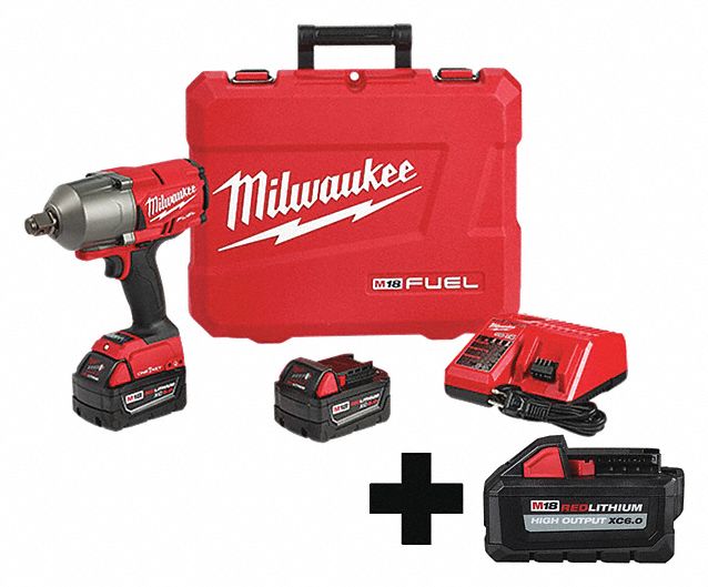 MILWAUKEE 3/4" Cordless Impact Wrench Kits, 18.0 Voltage, 1500 ft.-lb