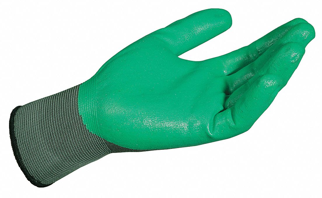 MAPA Mapa 554 Mapa Coated Gloves, Nitrile, Size 10, Green, PR 554