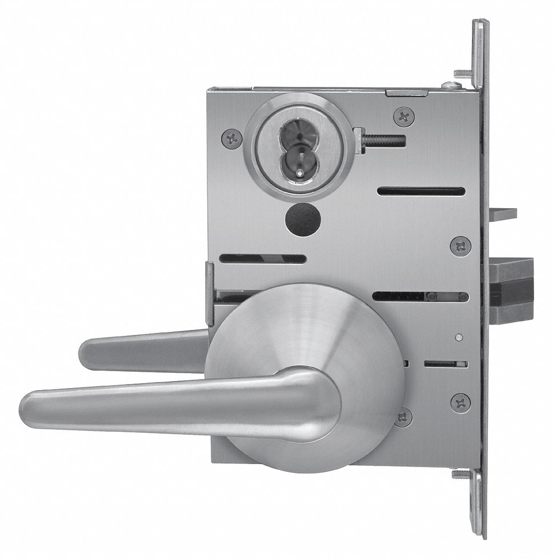 BEST Mortise Lockset, Mechanical, Satin Stainless Steel, 2 3/4 in