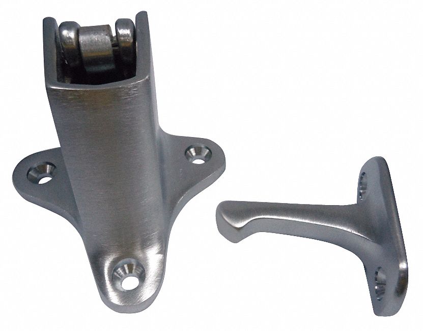 GRAINGER APPROVED Automatic Door Holder, Satin Chrome, Wall 33J787