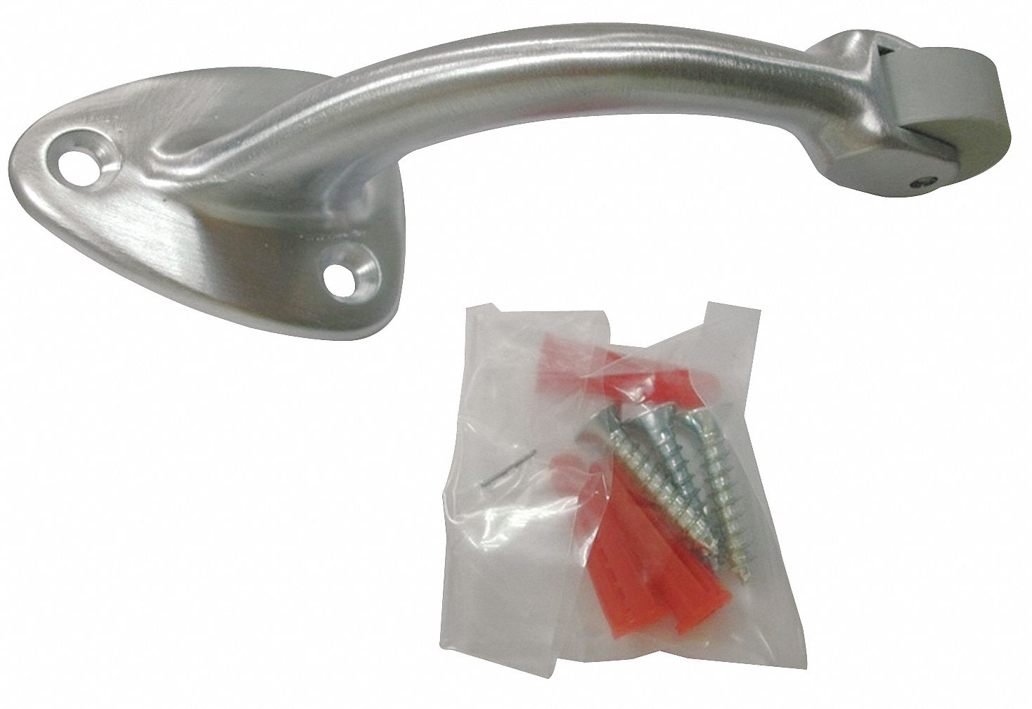 GRAINGER APPROVED Solid Brass, Curved Roller Stop, Door Mount, Satin