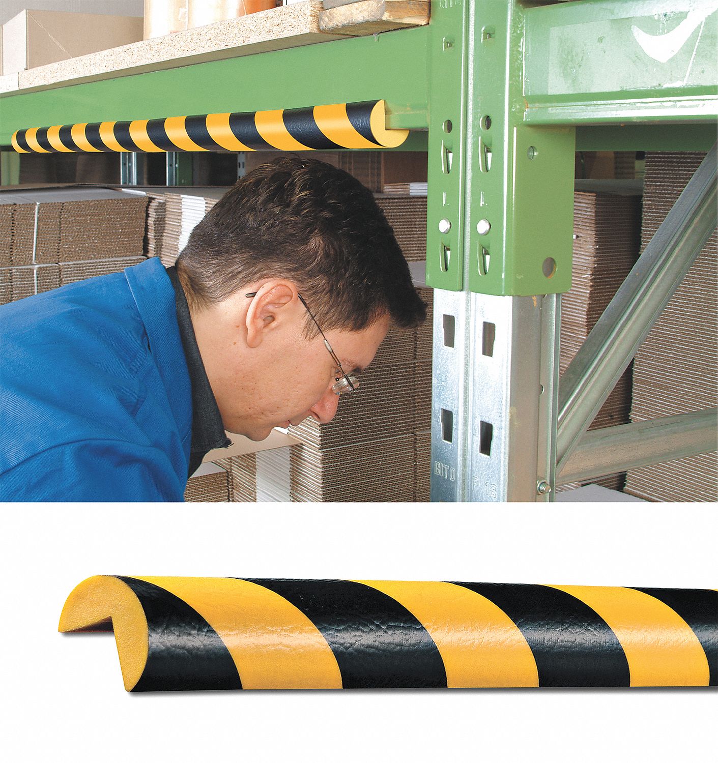 GRAINGER APPROVED Corner Bumper Guard, L 391/2 In, Foam 33K1723255