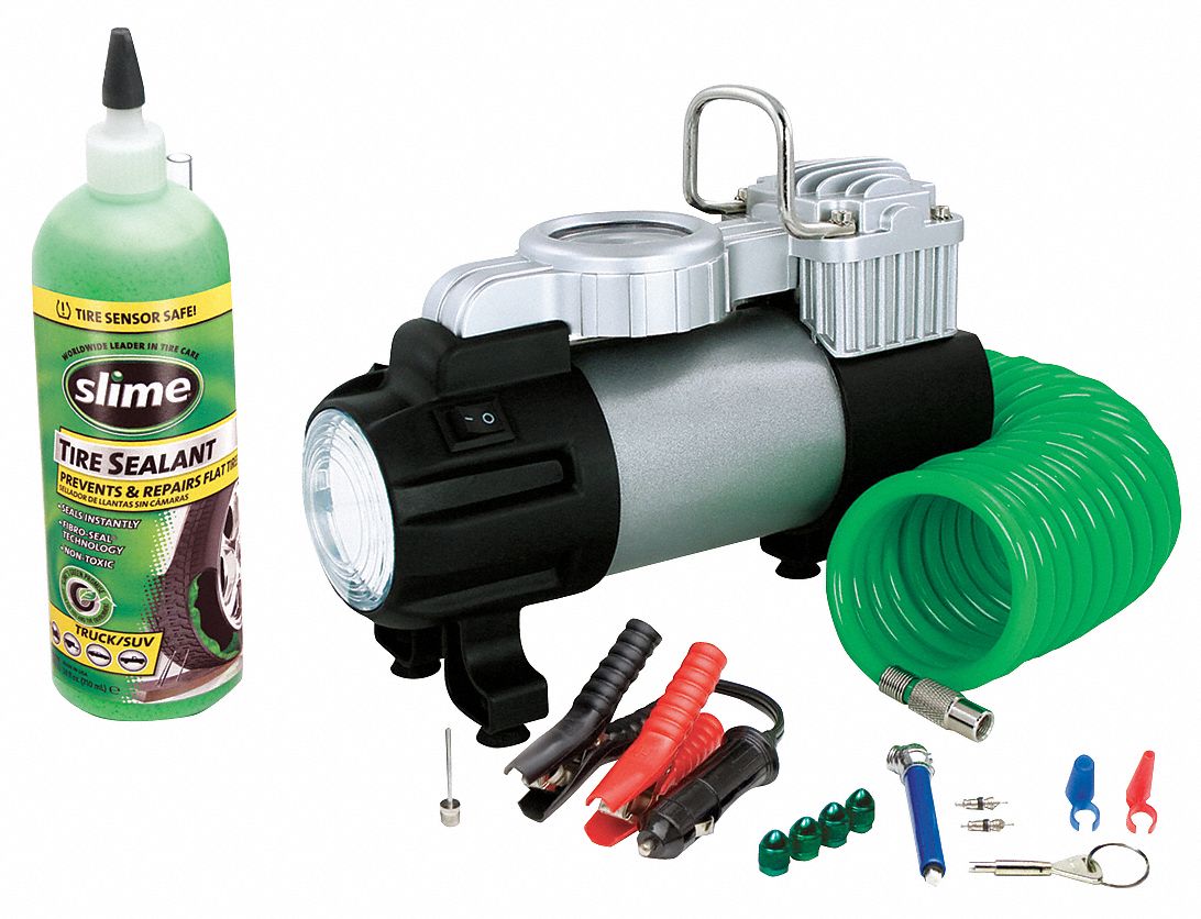 SLIME, 12Volt Inflator/Tire Repair Kit 33M15950063 Grainger