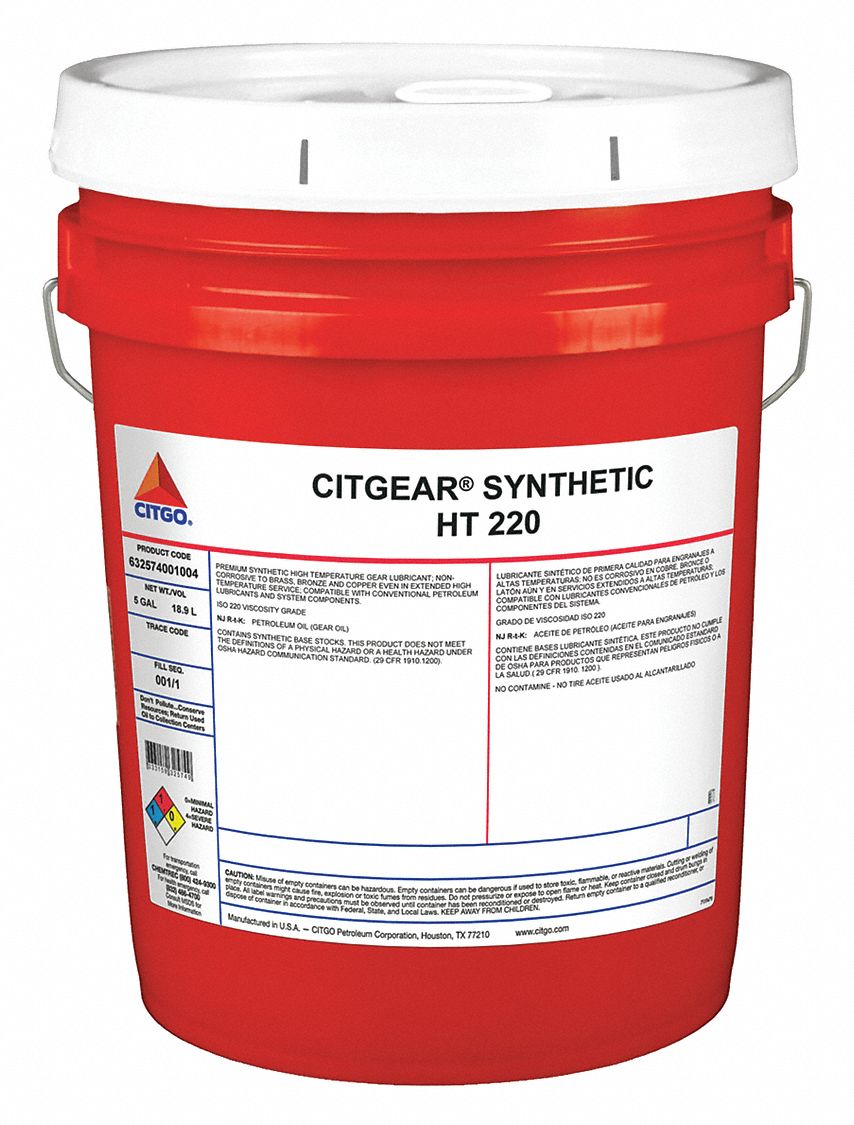 CITGO Synthetic Hydraulic Oil, 5 gal Pail, ISO Viscosity Grade 220