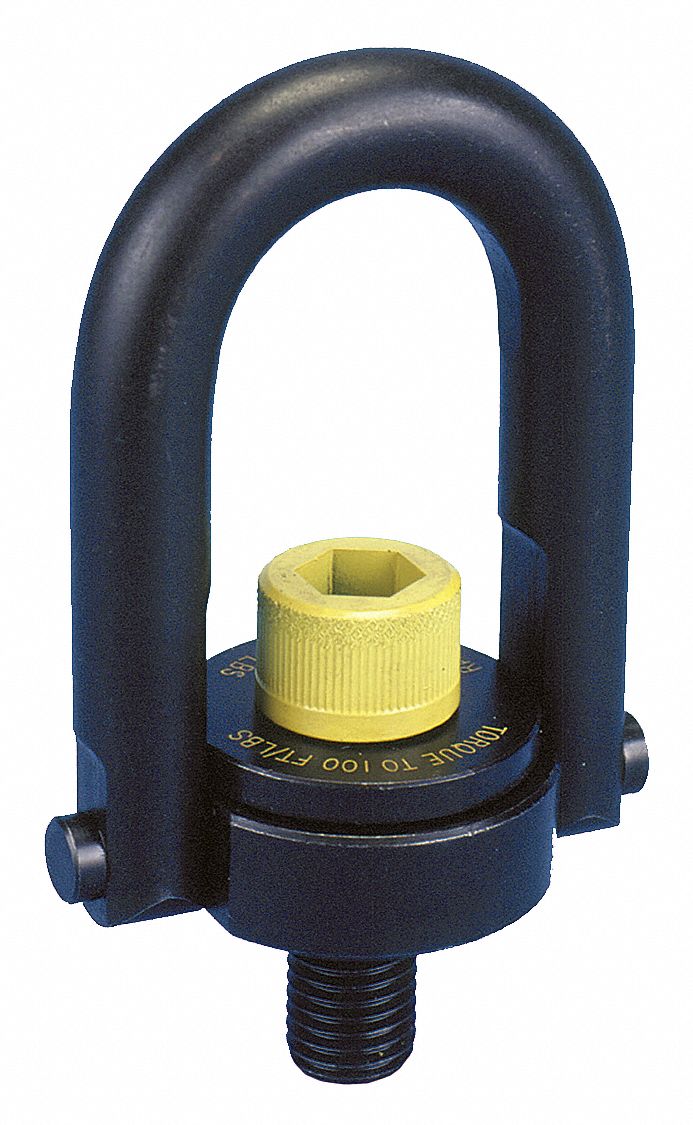 TECO ScrewOn Hoist Ring, 3/816 Thread Size, 1000 lb. Working Load Limit, 180° Pivot 33MR10
