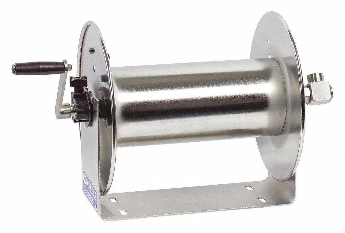 COXREELS Hand Crank Hose Reel, Hose Capacity 75 ft (1/2 in ID), 4,000