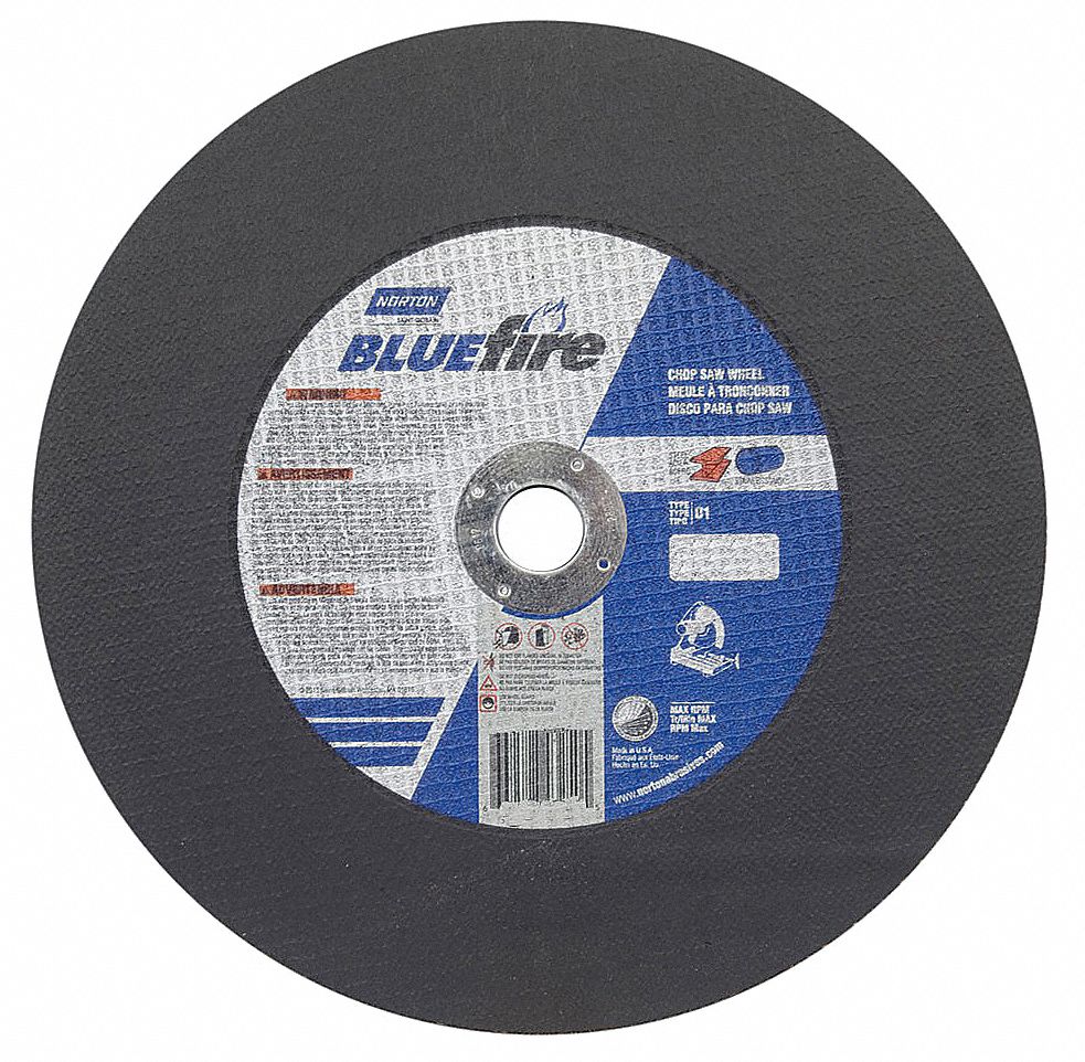 NORTON Abrasive CutOff Wheel 16 in Abrasive Wheel Dia, Zirconia