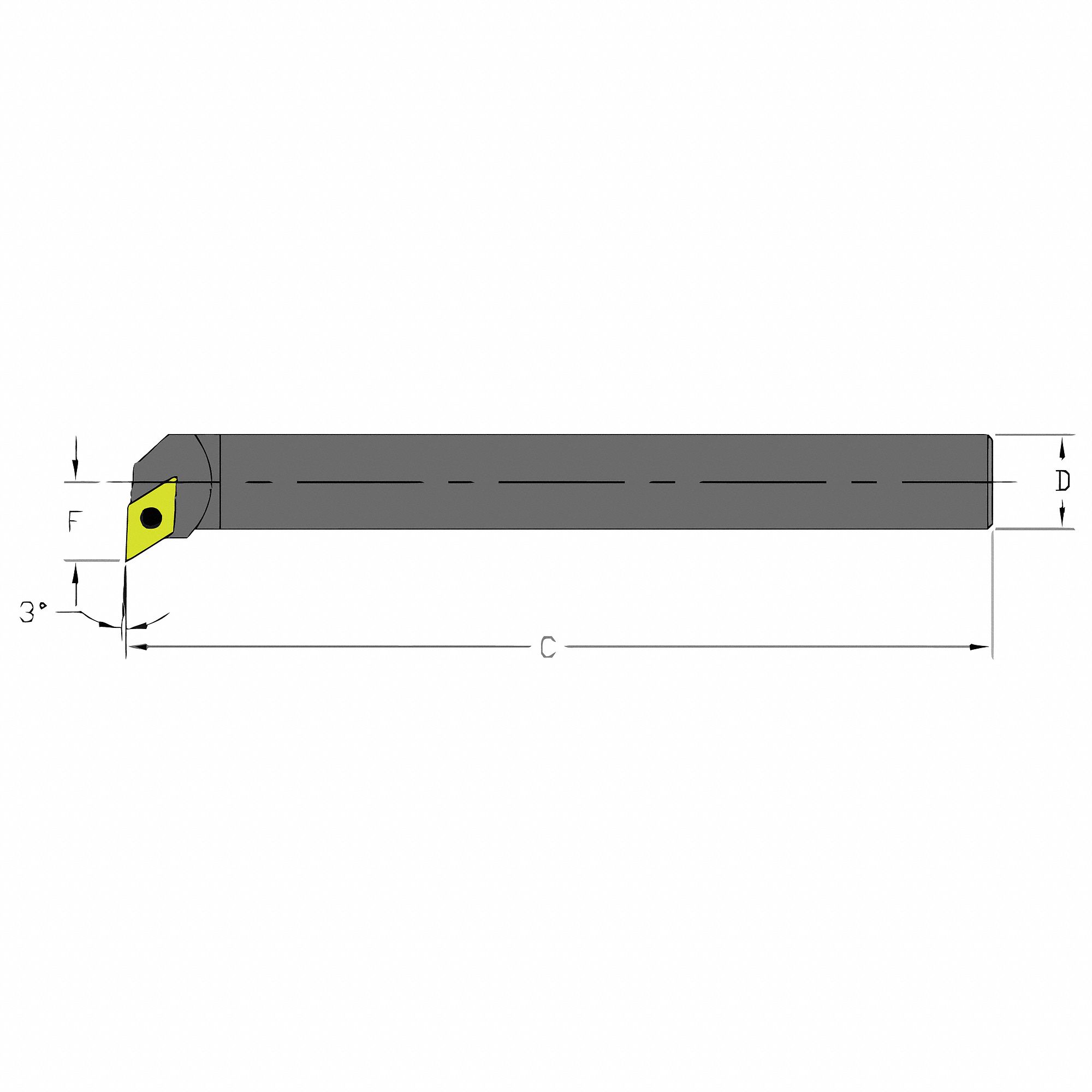 ULTRADEX USA, DCMT Insert, 55° Diamond, Indexable Boring Bar 33NA38