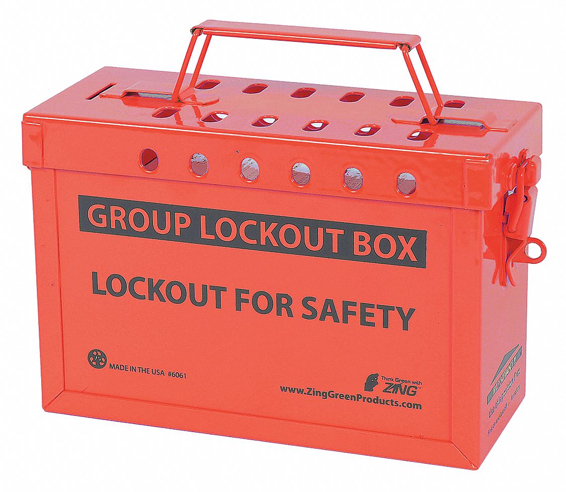 ZING Red Stainless Steel Group Lockout Box, Max. Number of Padlocks 13