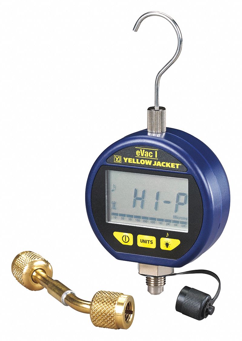 YELLOW JACKET Micron Gauge, LCD Display, Measuring Range 0